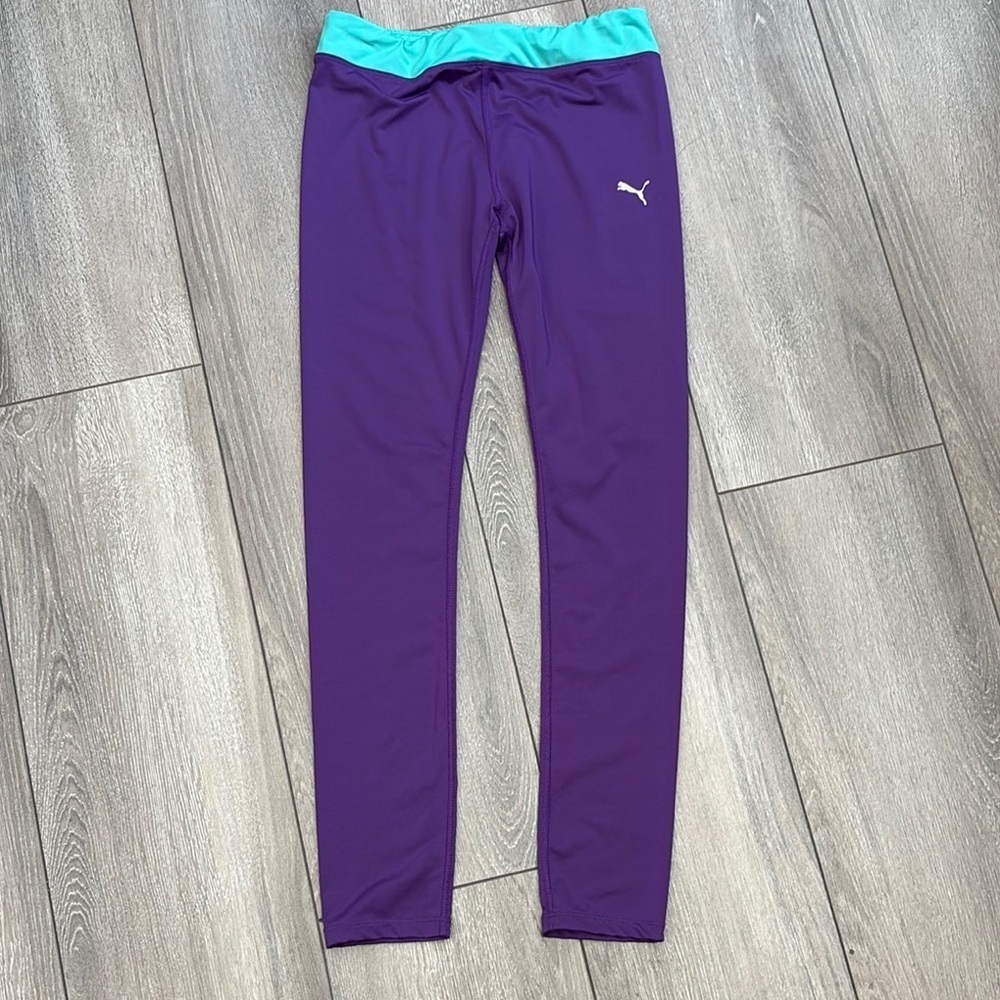 Puma Purple and Blue Leggings with Elastic Waistband